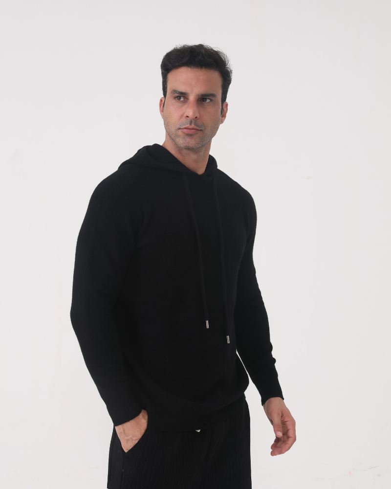 SUDADERA CON CAPUCHA 100% CACHEMIR